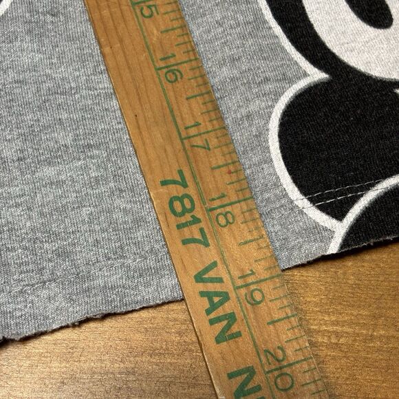 Disney Parks Mickey Mouse AOP Faces Crop Sweatshirt Women's S Gray Hoodie - Picture 8 of 11